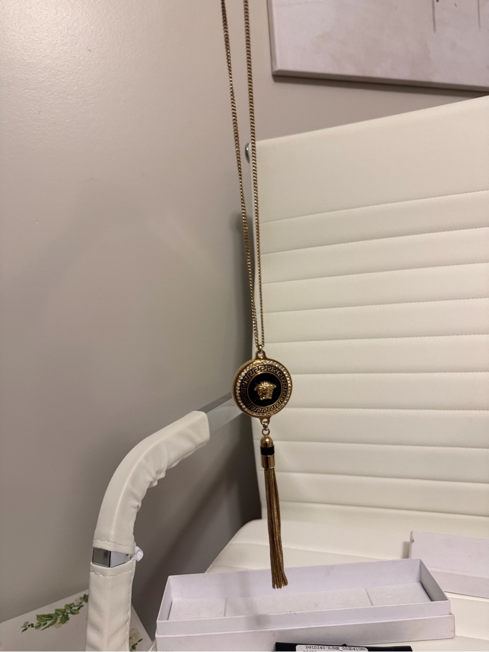 Versace Gold and Black Medusa Tassel Necklace - Picture 5 of 14